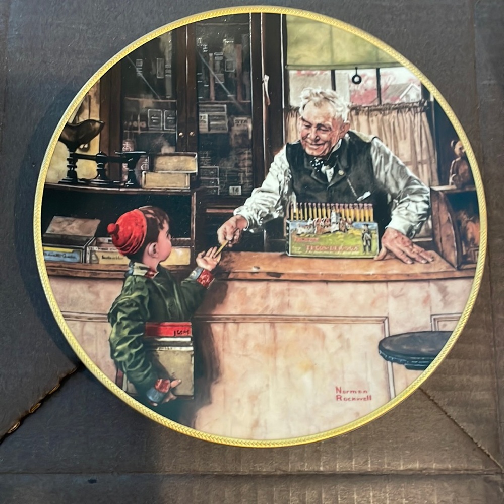 Vtg 1990 Knowles Collectible Norman Rockwell Plate "Back To School"